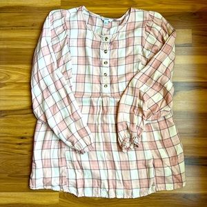 Sonoma Maternity Tunic Pink Plaid